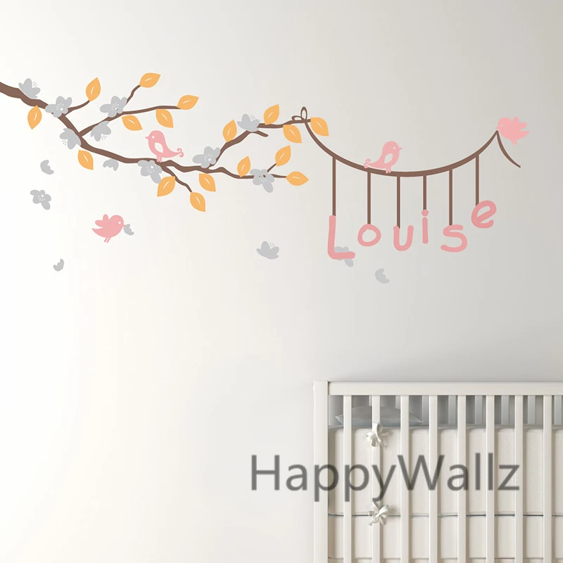 Baby Nursery Branch Wall Stickers DIY Name Tree Wall Decals Kids Room Branch Wall Stickers Birds Leaves Children Decors C3
Baby Nursery Branch Wall Stickers DIY Name Tree Wall Decals Kids Room Branch Wall Stickers Birds Leaves Children Decors C3