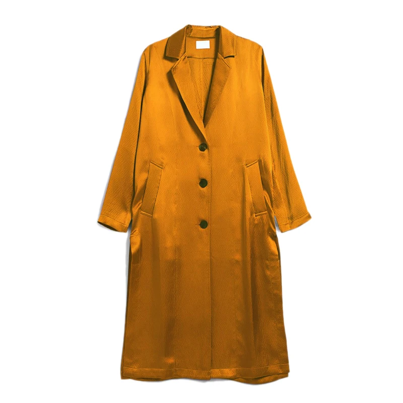 AEL Autumn Women Long Lapel Elegant Thin Golden Brown Coat Ladies Business Long Slim Outwear Loose Double Split Trench Coat2019
AEL Autumn Women Long Lapel Elegant Thin Golden Brown Coat Ladies Business Long Slim Outwear Loose Double Split Trench Coat2019