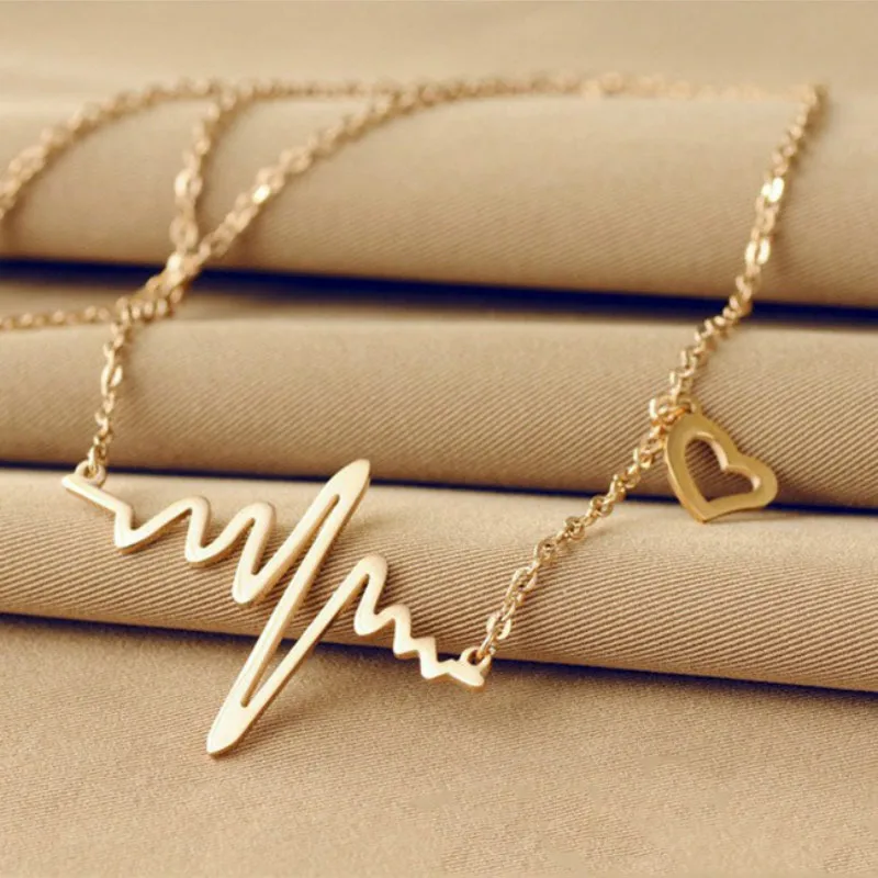 RONGBIN 2021 популярное простое волнистое ожерелье в форме сердца шикарный золотой