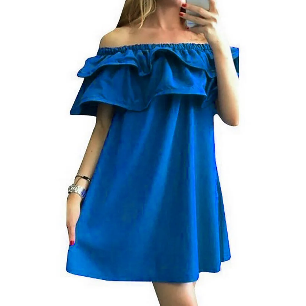 Sexy Women Casual Off Shoulder Flouncing Strapless Dress Short Summer 3 Colors S-XL
Sexy Women Casual Off Shoulder Flouncing Strapless Dress Short Summer 3 Colors S-XL