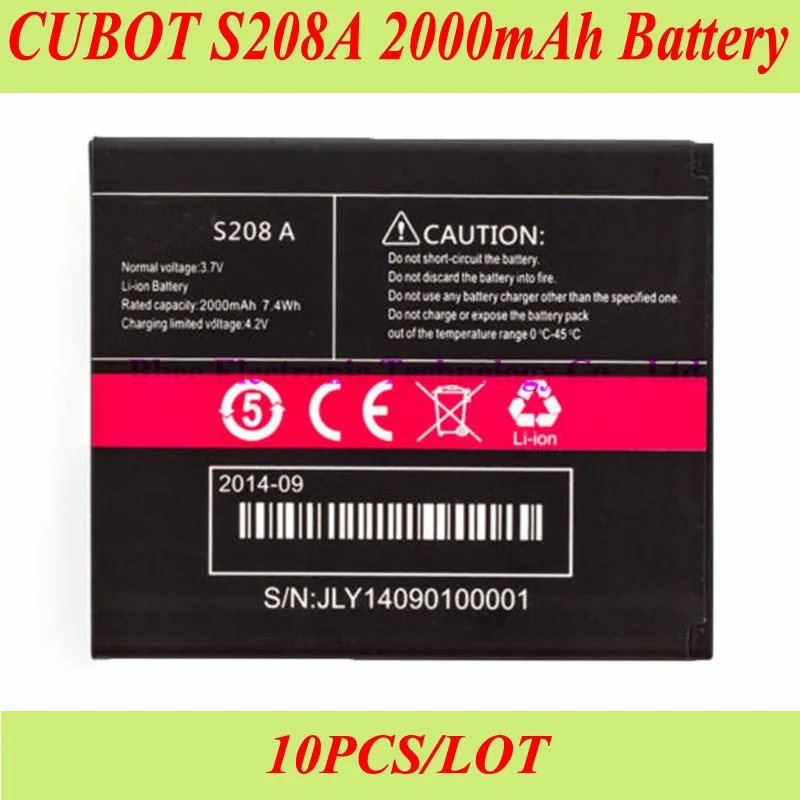 10PCS/LOT 2000mAh For Cubot S208A Battery Batterie Bateria AKKU Accumulator PIL Cell Phone
10PCS/LOT 2000mAh For Cubot S208A Battery Batterie Bateria AKKU Accumulator PIL Cell Phone