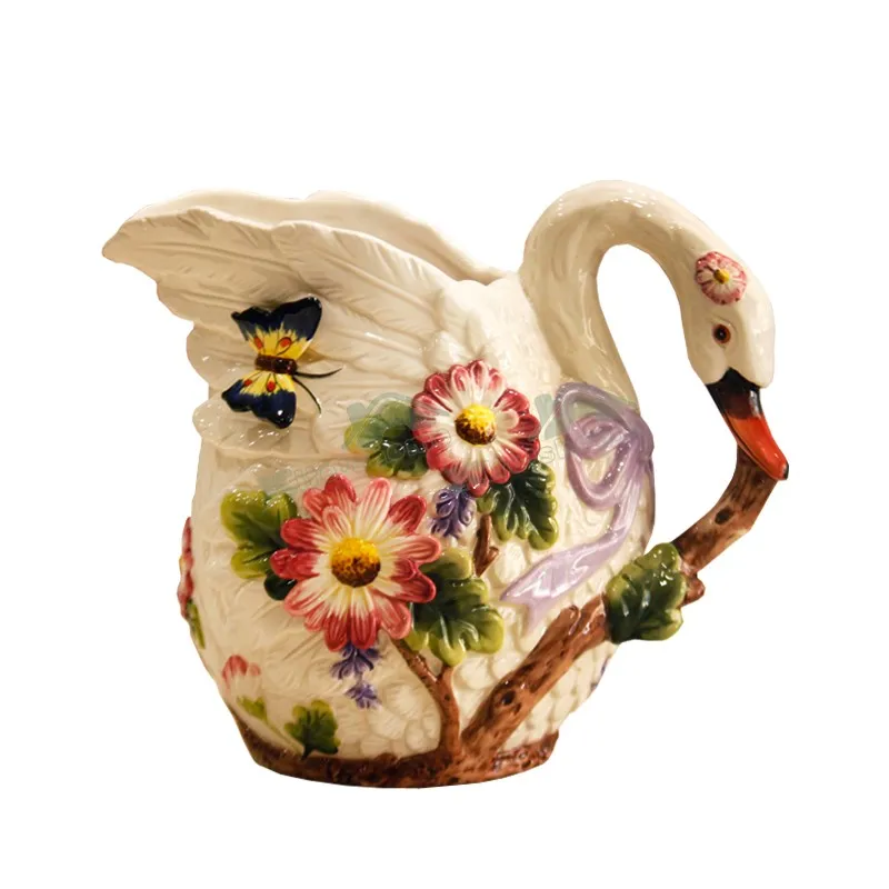 European Style Emboss Swan Shape Flowers Vases Ceramic Vase Ornaments Hydroponic Vase Home Decoration R1909
European Style Emboss Swan Shape Flowers Vases Ceramic Vase Ornaments Hydroponic Vase Home Decoration R1909