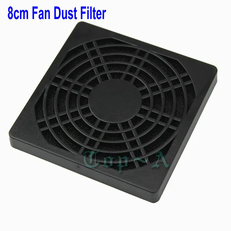 Фото Gdstime 50 шт. 80 мм вентилятор пылезащитный фильтр 8 см черный пластиковый сетевой