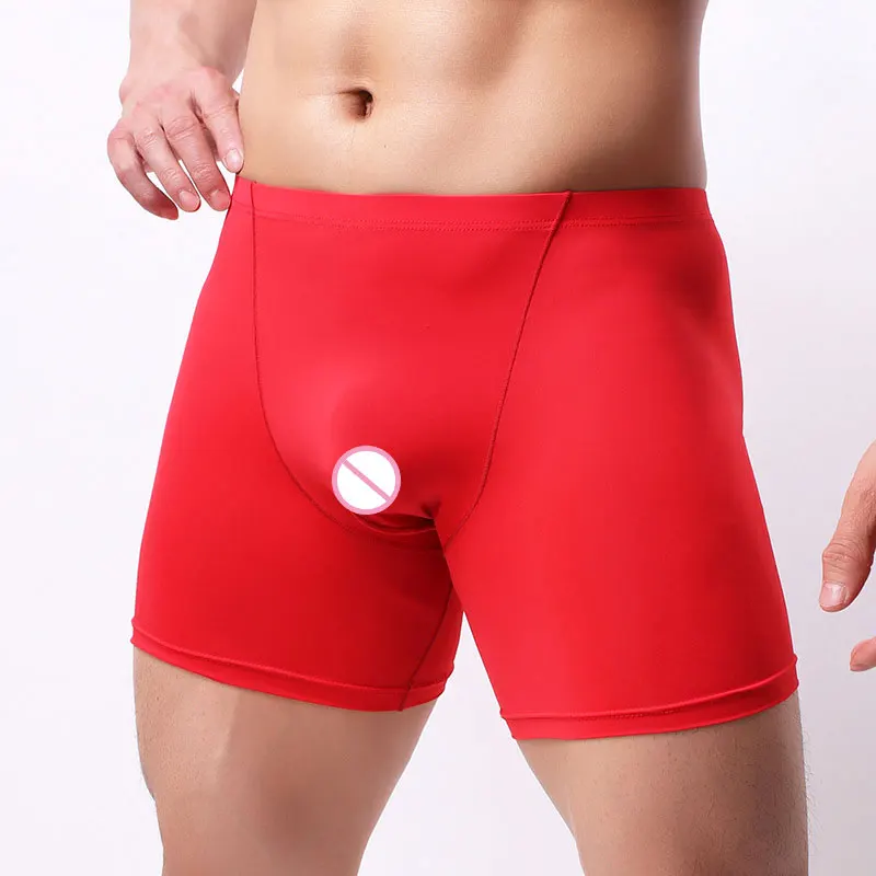 Sexy Men 3D Plus Size Ice Silk Smooth Solid Big U Convex Pouch Half-length Boxers Long Leg Underpants Boxer Jocks Gay Wear F14
Sexy Men 3D Plus Size Ice Silk Smooth Solid Big U Convex Pouch Half-length Boxers Long Leg Underpants Boxer Jocks Gay Wear F14