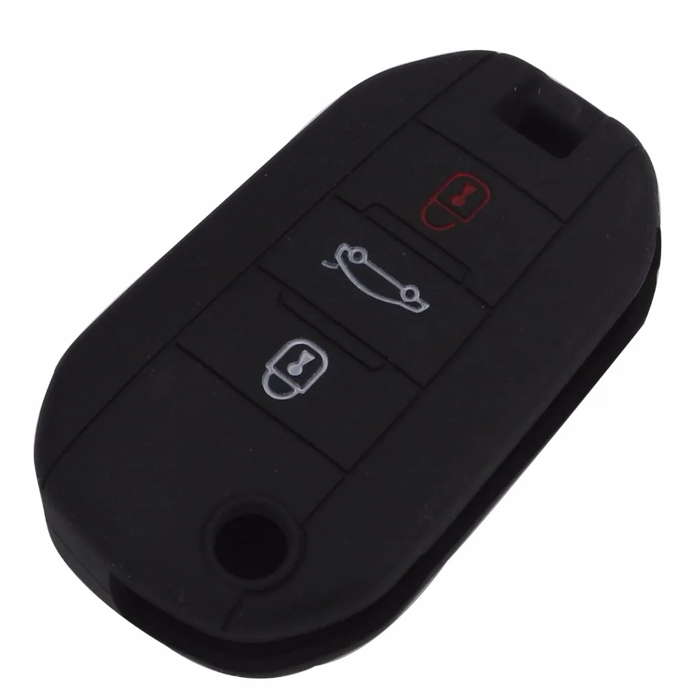jingyuqin 10p Remote Silicone 3 Buttons Key Case Cover For Peugeot 208 508 2008 Citroen C4L CACTUS C5 C3 C6 C8 Picasso Xsara | Автомобили