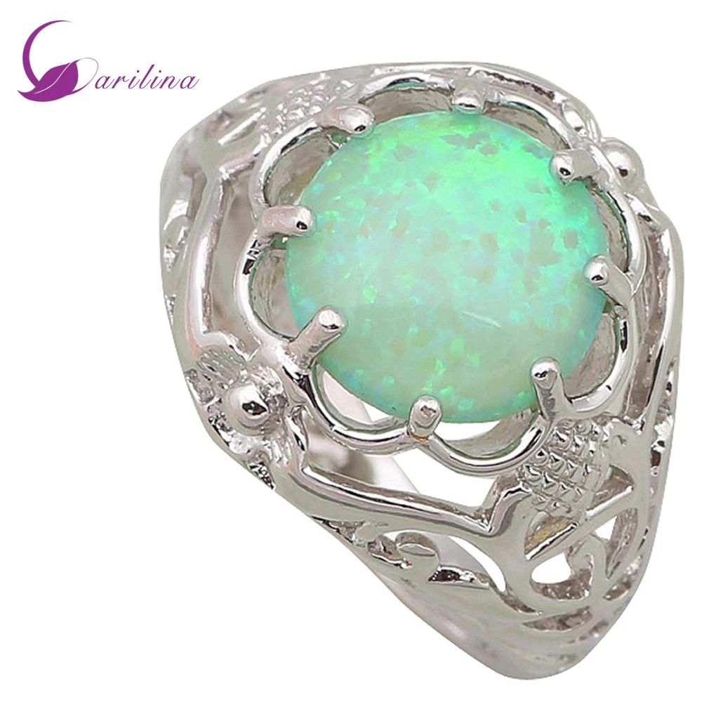 Fine Jewelry Lady Women's Ring Round Green Opal Silver Color Filled Wedding Party Engagement Love Ring Anel R455
Fine Jewelry Lady Women's Ring Round Green Opal Silver Color Filled Wedding Party Engagement Love Ring Anel R455