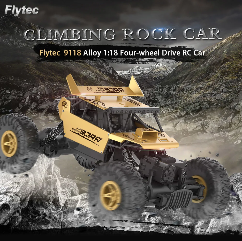 Flytec 9118 RC автомобилей 1/18 2 4 г 4WD Сплав восхождение автомобиль высокой Скорость