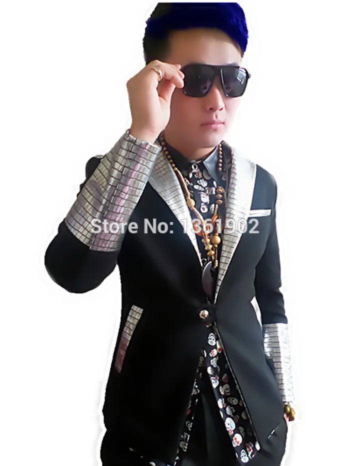 Korea black blzer silver crystals men's ds dj male singer dancer performance outerwear costume coat jazz show slim jacket outfit
Korea black blzer silver crystals men's ds dj male singer dancer performance outerwear costume coat jazz show slim jacket outfit