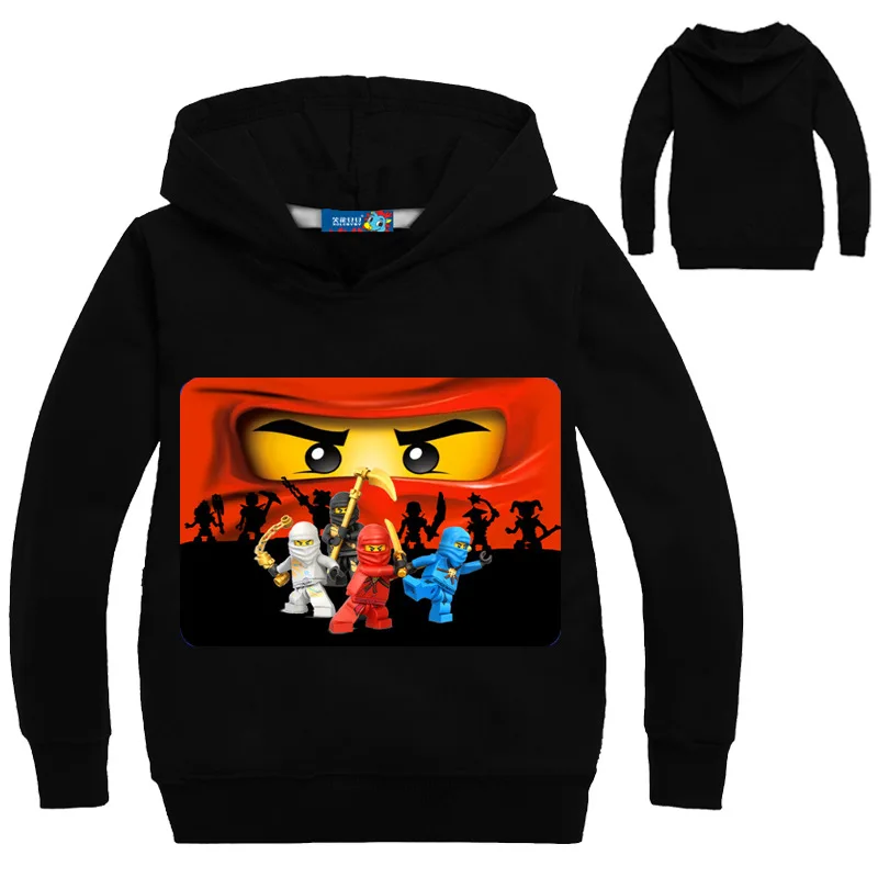 Новинка толстовка с капюшоном для мальчиков футболки малышей Ninjago одежда