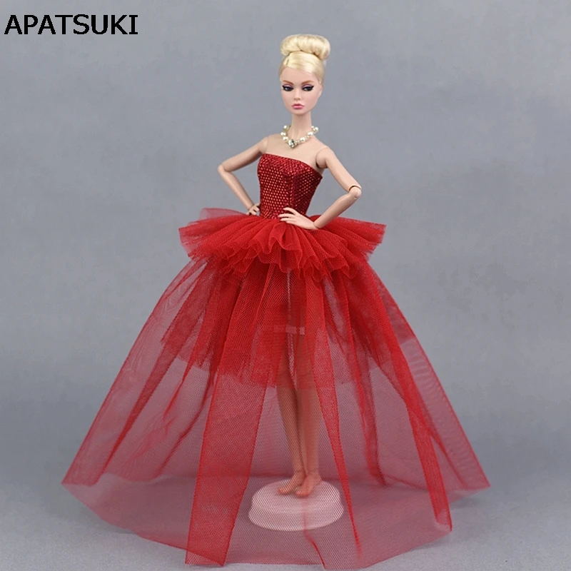 Chinese Red Party Dress For Barbie Doll Clothes Multi-layer Evening Gown Wedding Dresses 1/6 Doll Accessories
Chinese Red Party Dress For Barbie Doll Clothes Multi-layer Evening Gown Wedding Dresses 1/6 Doll Accessories