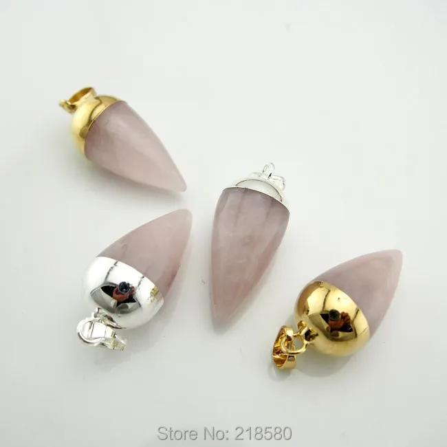 C150120004 Rose QuartzPoint Pendant Crystal Pendulum Charm Gold Or Silver Electoplated Cap and Bail
C150120004 Rose QuartzPoint Pendant Crystal Pendulum Charm Gold Or Silver Electoplated Cap and Bail