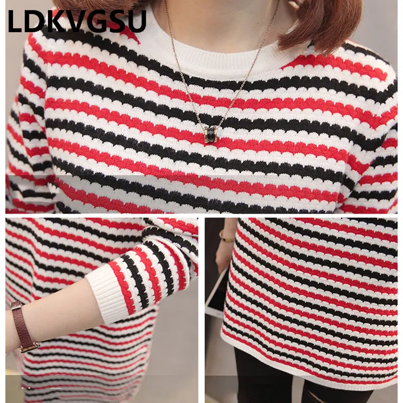 2018 New Autumn Winter Women Striped Knit Dress Korean Loose Plus Size Long Temperament Sweater Dress Female Is1032
2018 New Autumn Winter Women Striped Knit Dress Korean Loose Plus Size Long Temperament Sweater Dress Female Is1032