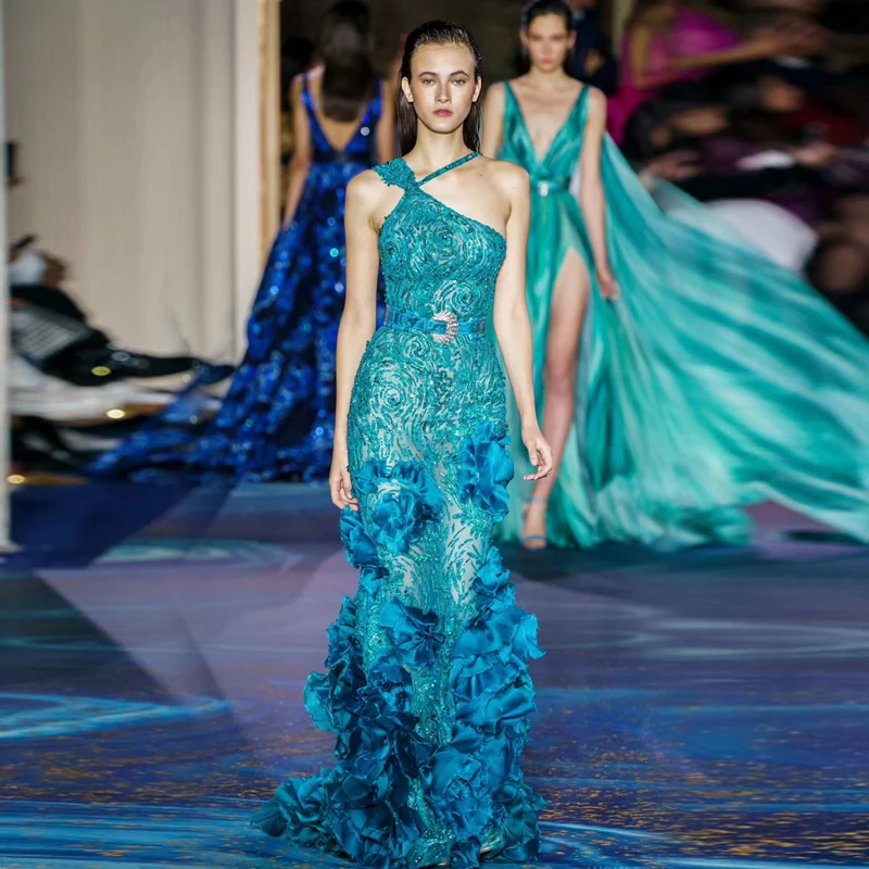 2019 Latest Fashion Runway Dress Jade Blue Floral Dress Elegant One Shoulder Sequin Maxi Dress Celebrity Evening Party Vestidos
2019 Latest Fashion Runway Dress Jade Blue Floral Dress Elegant One Shoulder Sequin Maxi Dress Celebrity Evening Party Vestidos