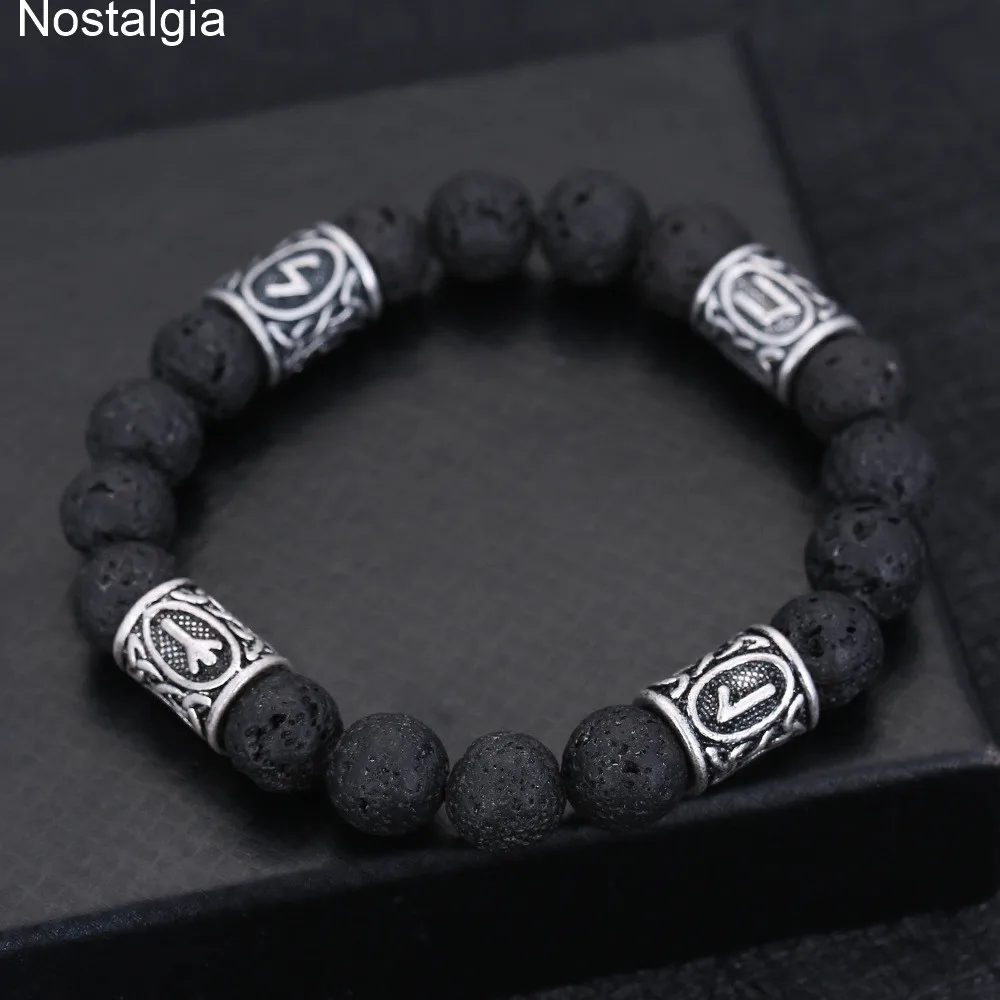 Nordic Runes Beads Jewelry Lava Stone Viking Bracelet Men Women Accessories 2019 Mens Braclets
Nordic Runes Beads Jewelry Lava Stone Viking Bracelet Men Women Accessories 2019 Mens Braclets