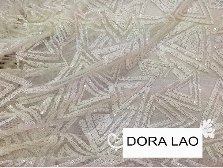120cm wide white geometry paillette fashion lace fabric for dress diy patchwork material
120cm wide white geometry paillette fashion lace fabric for dress diy patchwork material
