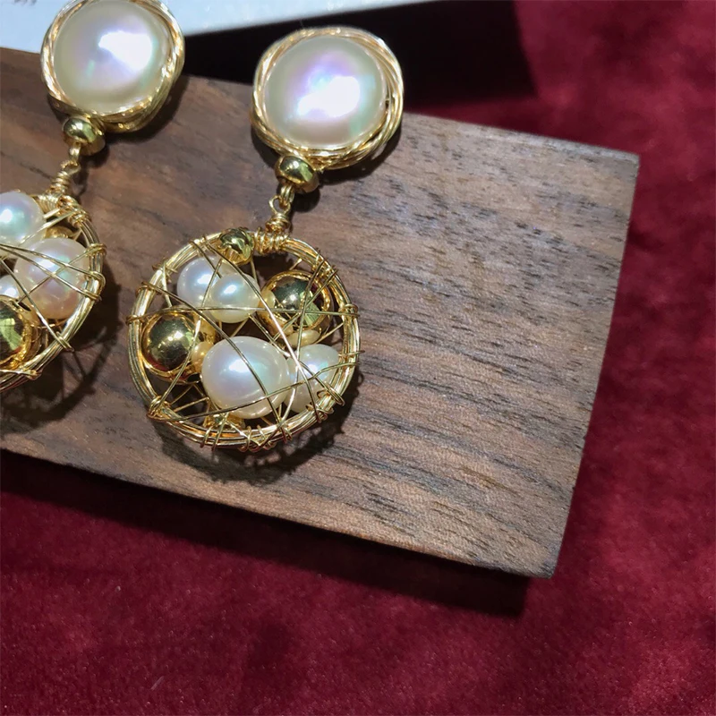 ANI 14K Roll Gold Women Drop Earring Natural Freshwater White Pearl Fine Gold aretes Handmade Dangle brincos para as mulheres
ANI 14K Roll Gold Women Drop Earring Natural Freshwater White Pearl Fine Gold aretes Handmade Dangle brincos para as mulheres
