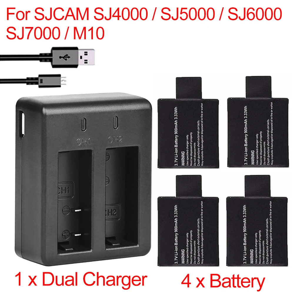 Аккумулятор для камеры SJCAM SJ4000, 4 шт., 900 мАч, + 1 двойное зарядное устройство для SJCAM SJ4000, SJ5000, SJ6000, SJ7000, SJ8000, M10
Аккумулятор для камеры SJCAM SJ4000, 4 шт., 900 мАч, + 1 двойное зарядное устройство для SJCAM SJ4000, SJ5000, SJ6000, SJ7000, SJ8000, M10