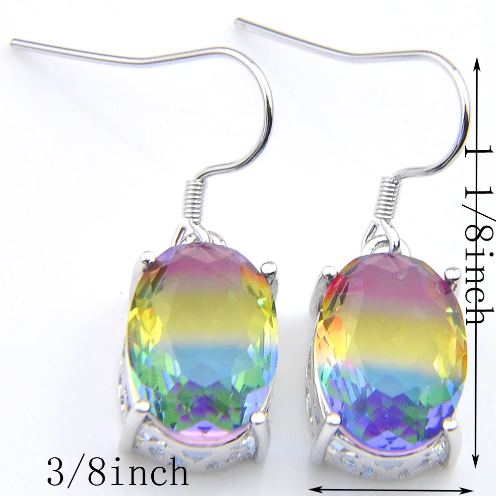 Luckyshine Fashion Hot New Women Earrings Tourmaline Crystal Zirconia 925 Silver Rainbow Oval For Women Drop Earrings Jewelry
Luckyshine Fashion Hot New Women Earrings Tourmaline Crystal Zirconia 925 Silver Rainbow Oval For Women Drop Earrings Jewelry