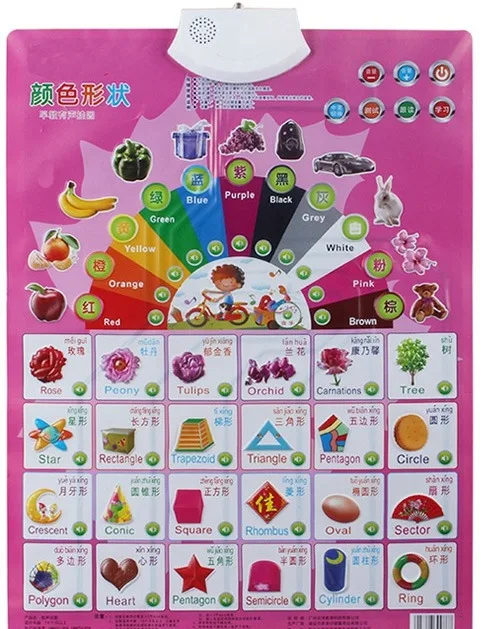Learn to read color and shape card book Baby sound wall chart Early educational childhood Enlightenment Electronic toys for kids
Learn to read color and shape card book Baby sound wall chart Early educational childhood Enlightenment Electronic toys for kids