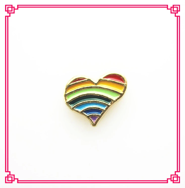 Hot selling gold rainbow heart floating charms living glass floating memory lockets
Hot selling gold rainbow heart floating charms living glass floating memory lockets
