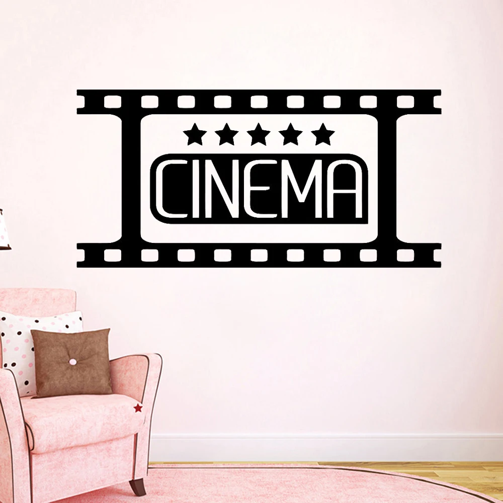 

Vintage Cinema Wall Decal Film Strip Video Movie Vinyl Sticker Home Theater Decor Living Room Bedroom Decals Self Adhesive D625