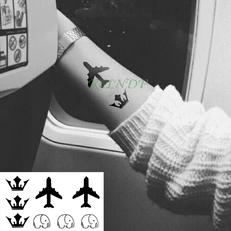 Waterproof Temporary Tattoo Sticker Crown aircraft Elephant Fake Tatto Flash Tatoo Tatouage Wrist Foot Hand For Girl Women Men
Waterproof Temporary Tattoo Sticker Crown aircraft Elephant Fake Tatto Flash Tatoo Tatouage Wrist Foot Hand For Girl Women Men