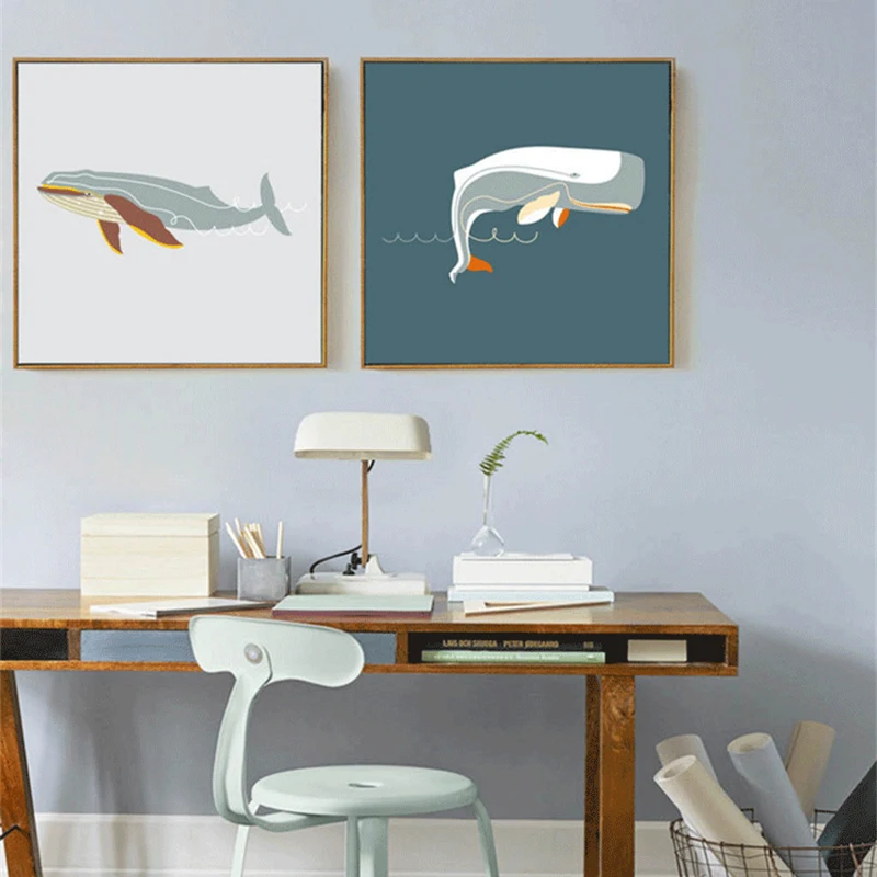 HAOCHU Modern Animal Abstract Ocean Whale Print Wall Art Picture Canvas Painting Square Posters for Children Room Home Office
HAOCHU Modern Animal Abstract Ocean Whale Print Wall Art Picture Canvas Painting Square Posters for Children Room Home Office