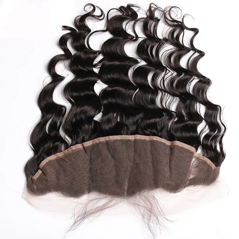 7A Peruvian Body Wave Lace Frontal Closure With Bundles 4pcs 3 Virgin Hair Free Hairnet | Шиньоны и парики