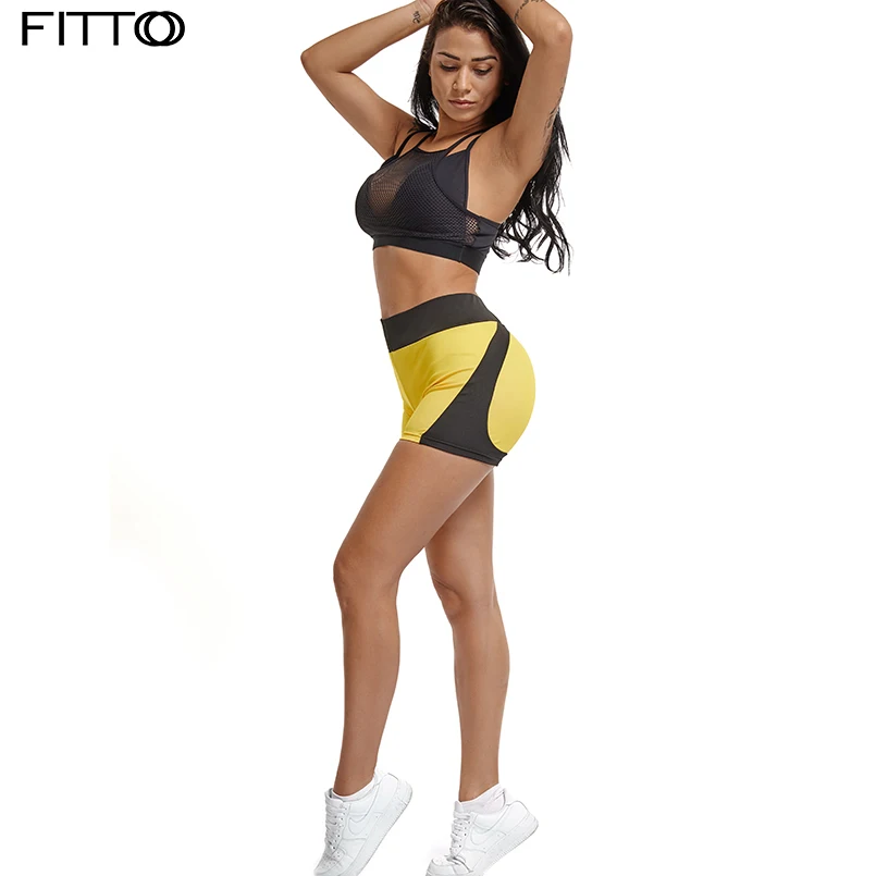 Women's Sports wear Yoga shorts Fitness clothing Running Compression Pantalon Corto Patchwork for Girls Gym workout Wear bottoms | Спорт и