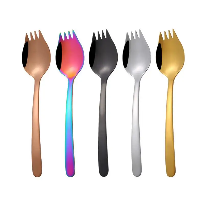 Shiny Silver Gold Black Rainbow Copper Spork Stainless Steel 304 Spork Noodle Forks Kitchen Tool LX4752
Shiny Silver Gold Black Rainbow Copper Spork Stainless Steel 304 Spork Noodle Forks Kitchen Tool LX4752