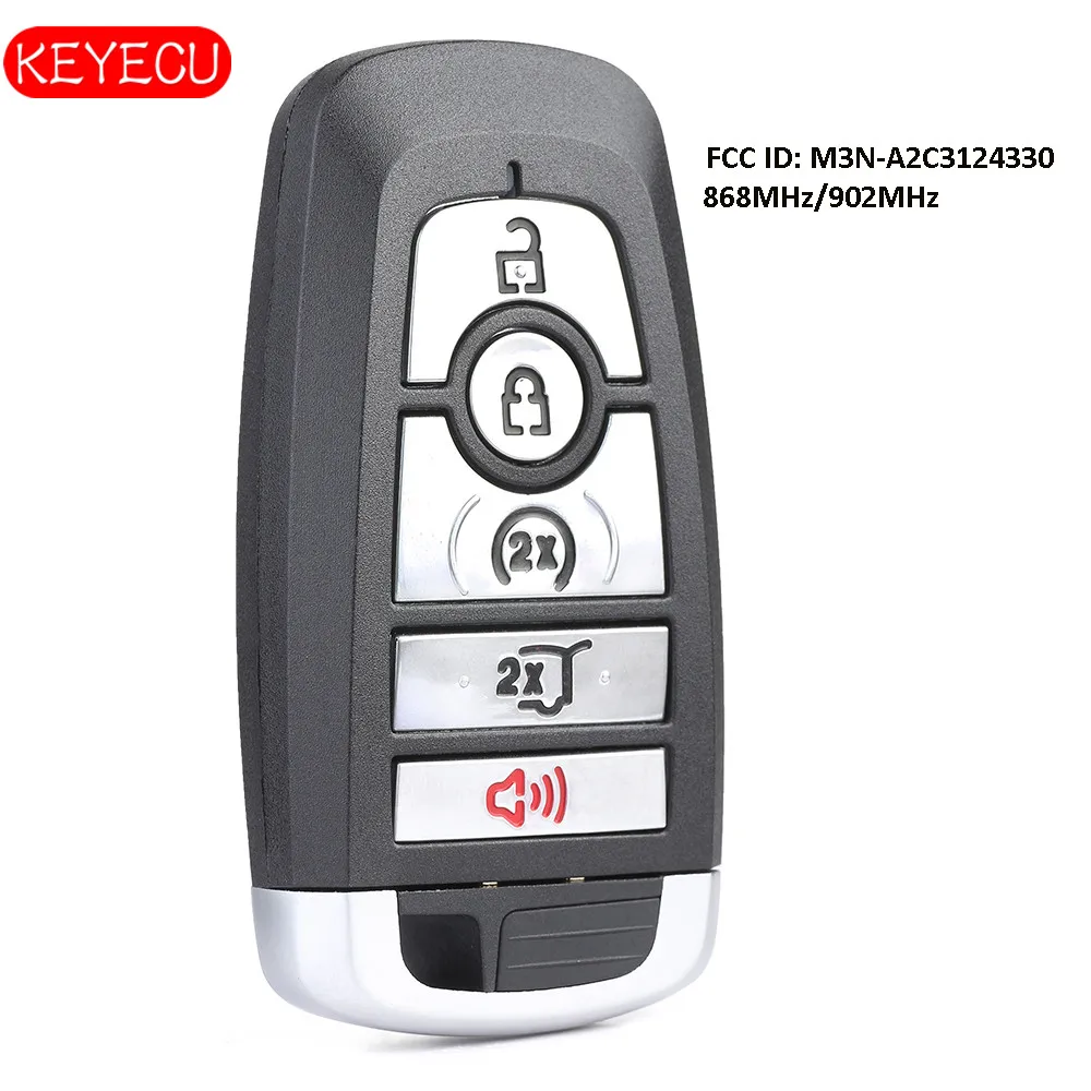 Keyecu OEM Smart Proxy Keyless Entry Remote 5 Button 868MHz/902MHz fob Transmitter for Ford Mustang FCC ID: M3N-A2C3124330
Keyecu OEM Smart Proxy Keyless Entry Remote 5 Button 868MHz/902MHz fob Transmitter for Ford Mustang FCC ID: M3N-A2C3124330