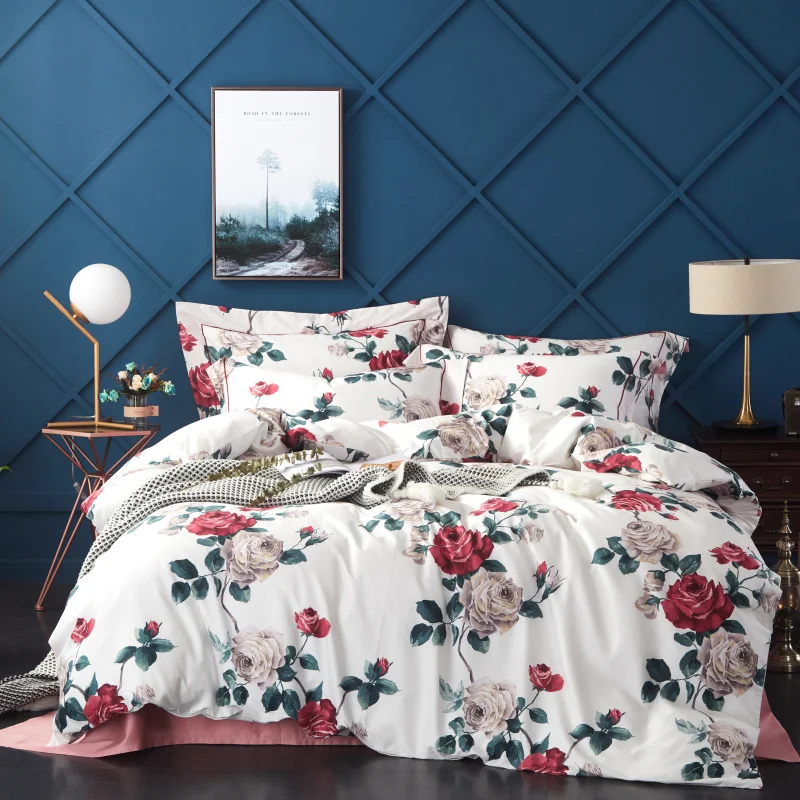 Egyptian cotton Queen King size Bedding Set Soft Bedclothes Luxury Duvet/Quilt Cover Bed Linen sheet set 4 Pieces Bedding Sets
Egyptian cotton Queen King size Bedding Set Soft Bedclothes Luxury Duvet/Quilt Cover Bed Linen sheet set 4 Pieces Bedding Sets