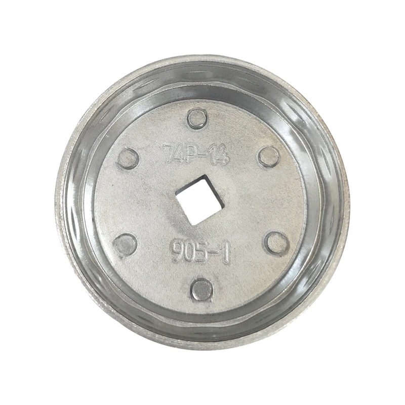 Aluminum 1/2 Square Drive 74mm 14 Flutes End Cap Oil Filter Wrench Auto Socket Remover Tool 905-1 for VW Polo
Aluminum 1/2 Square Drive 74mm 14 Flutes End Cap Oil Filter Wrench Auto Socket Remover Tool 905-1 for VW Polo
