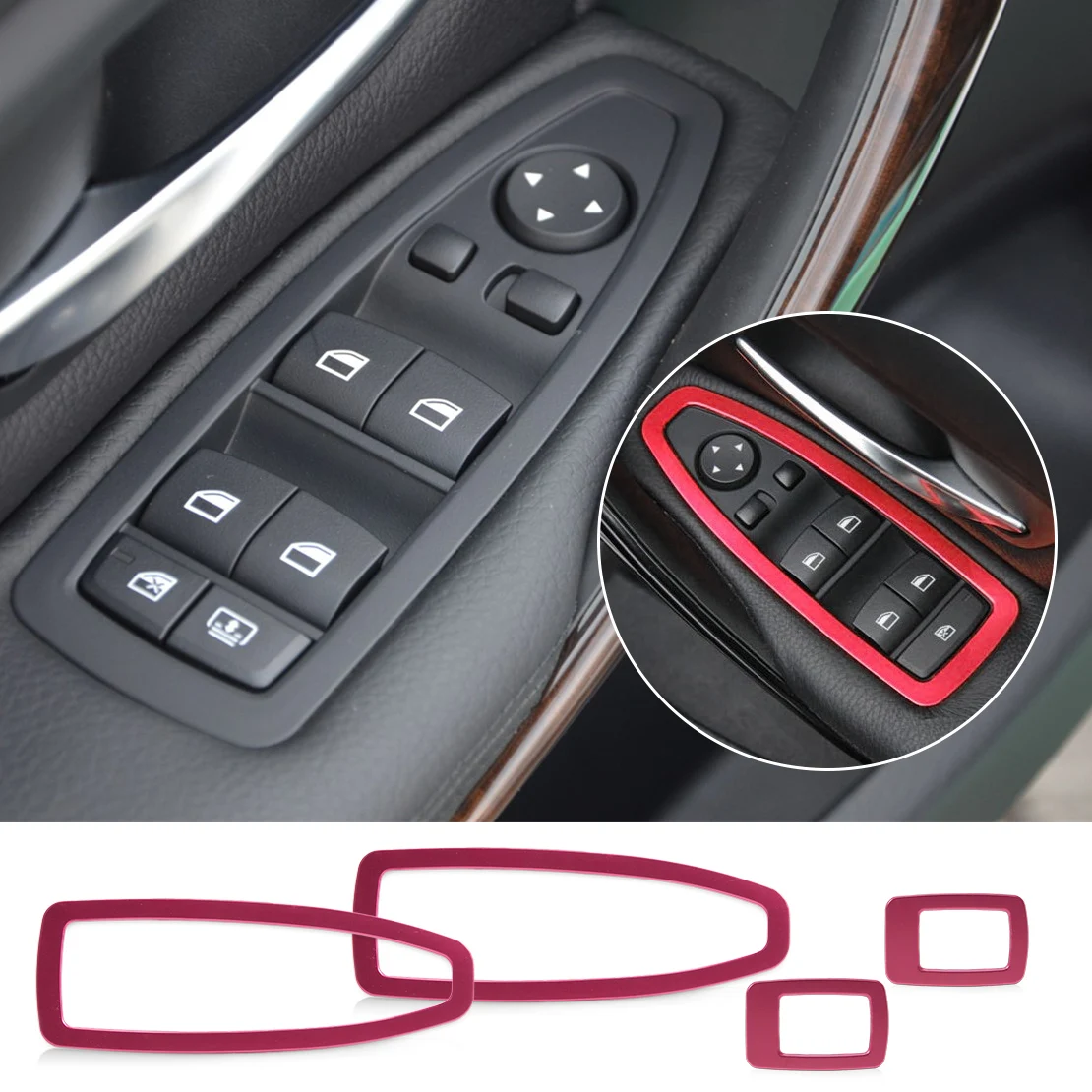 DWCX 4pcs/set New Red Car Interior stying Refit Door Window Switch Panel Trim Cover For BMW 3 Series F30 320 328 2013 2014 2015
DWCX 4pcs/set New Red Car Interior stying Refit Door Window Switch Panel Trim Cover For BMW 3 Series F30 320 328 2013 2014 2015