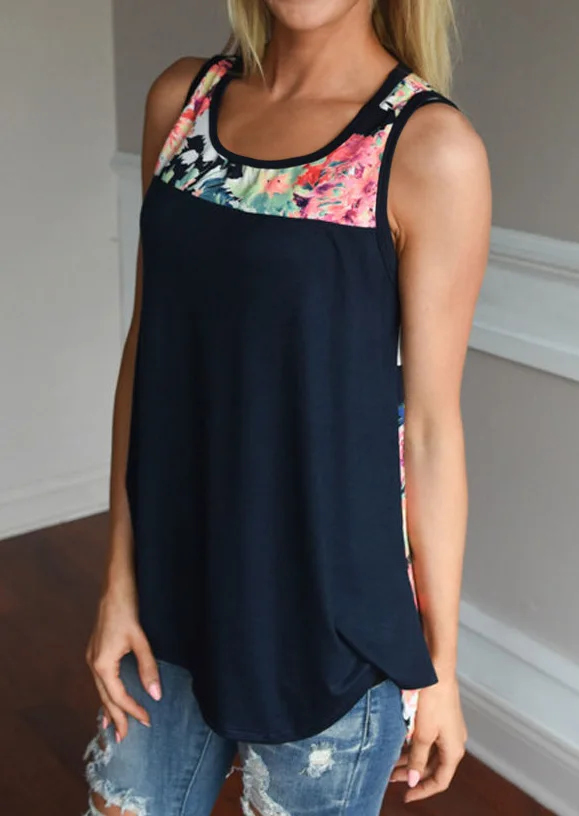 Women Floral Splicing Sleeveless Top O-Neck Tank Casual Female Vest Fashion Summer Clothes Ladies Tank Tops
Women Floral Splicing Sleeveless Top O-Neck Tank Casual Female Vest Fashion Summer Clothes Ladies Tank Tops