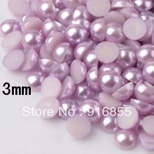 Wholesale!Free shipping 10000pcs/bag 3mm half round flatback ABS imitation pearls light purple color DIY Material
Wholesale!Free shipping 10000pcs/bag 3mm half round flatback ABS imitation pearls light purple color DIY Material