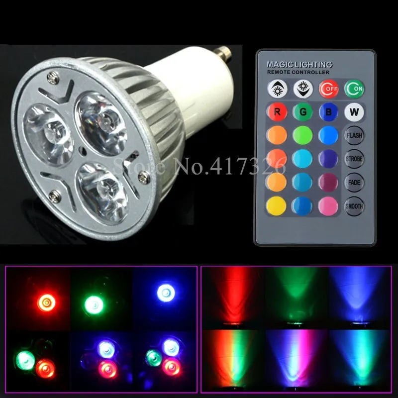 RGB лампа светодиодная с пультом ДУ E27 GU10 E14 16 цветов|e14 led spotlight|led spotlightrgb e27 |