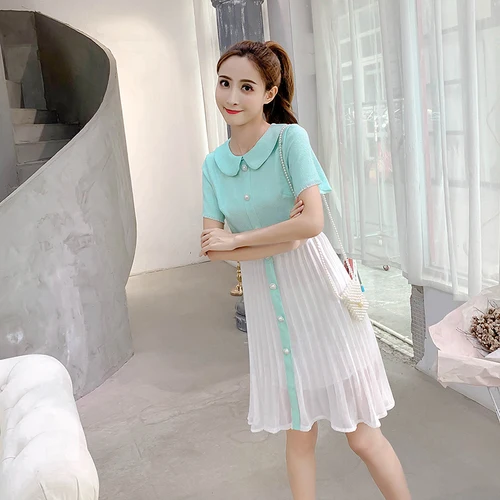 Brief New Loose 2019 Chiffon Dresses Single Breasted Casual Brief Vestidos Peter Pan Collar Patchwork Fashion Summer Dress
Brief New Loose 2019 Chiffon Dresses Single Breasted Casual Brief Vestidos Peter Pan Collar Patchwork Fashion Summer Dress