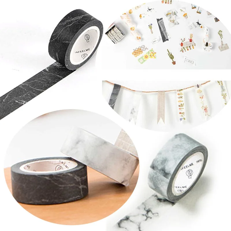 2 Pcs/lot White Black Marble Wallpaper Tape Wall sticker Scrapbooking Decorative Adhesive Tapes Japanese Stationery Stickers
2 Pcs/lot White Black Marble Wallpaper Tape Wall sticker Scrapbooking Decorative Adhesive Tapes Japanese Stationery Stickers