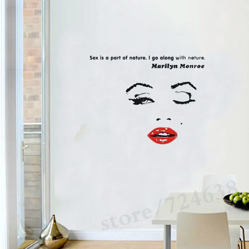 Виниловые настенные наклейки для гостиной и спальни DIY Marilyn Monroe Quote Moon Star