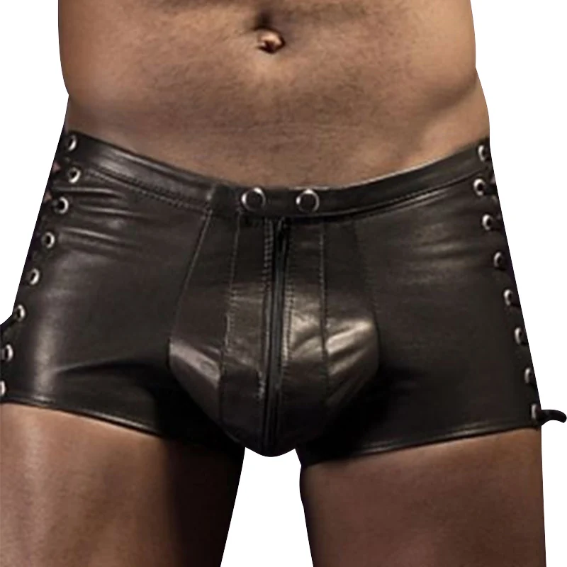 Vinyl Leather Mens Exotic Apparel Boxer Shorts Trunks Black Side Lace Up Lingerie Underwear Gay Fetish Club Wear Boxer Hombre
Vinyl Leather Mens Exotic Apparel Boxer Shorts Trunks Black Side Lace Up Lingerie Underwear Gay Fetish Club Wear Boxer Hombre