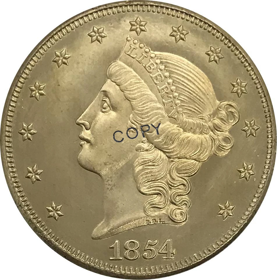 Коллекционная латунная монета 1854 США, 20 20 долларов, с головой свободы, двойным орлом
Коллекционная латунная монета 1854 США, 20 20 долларов, с головой свободы, двойным орлом
