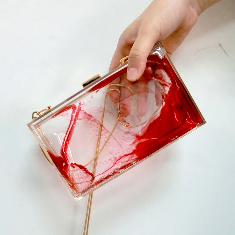 Women Bags Transparent Cluth Black Red Blue Shoulder Bags Water Ink Pattern Handbags Acrylic Evening Bags Wedding Bride Flaps
Women Bags Transparent Cluth Black Red Blue Shoulder Bags Water Ink Pattern Handbags Acrylic Evening Bags Wedding Bride Flaps