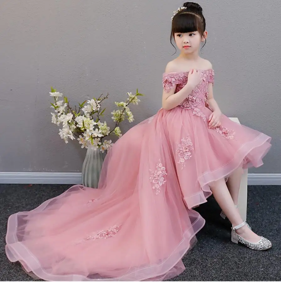 Long Trailing Kids Pageant Evening Gowns Appliques Lace Ball Gown Flower Girl Dresses For Weddings First Communion Dresses
Long Trailing Kids Pageant Evening Gowns Appliques Lace Ball Gown Flower Girl Dresses For Weddings First Communion Dresses