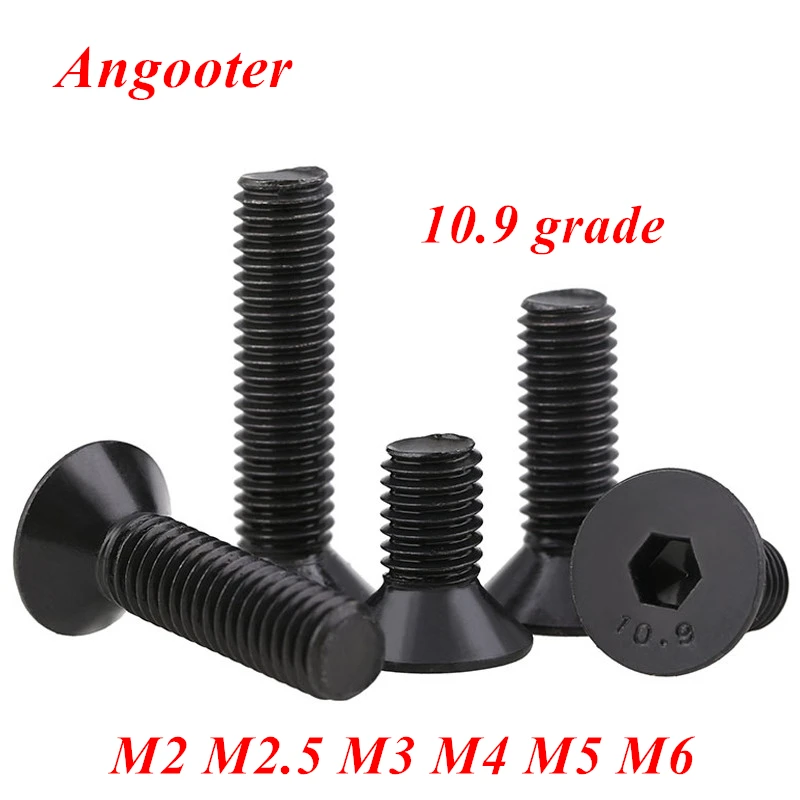 DIN7991 Black flat allen socket screw 10.9 grade steel M2 M2.5 M3 M4 M5 M6 Hex socket flat countersunk head screw screws Bolt
DIN7991 Black flat allen socket screw 10.9 grade steel M2 M2.5 M3 M4 M5 M6 Hex socket flat countersunk head screw screws Bolt
