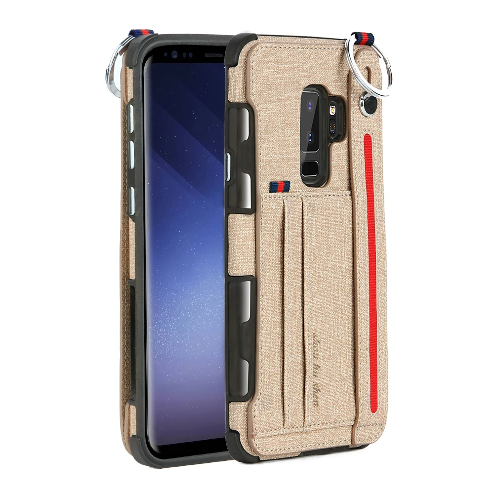 Тканевый чехол кошелек для samsung Galaxy S10 S9 S8 Plus с ремешком из ТПУ Note 8 9 силиконовый