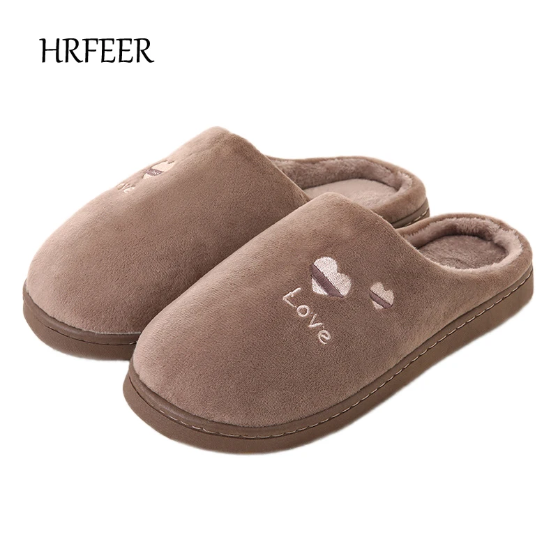 HRFEER/мужские зимние тапочки домашняя нескользящая обувь флисовые домашние теплая