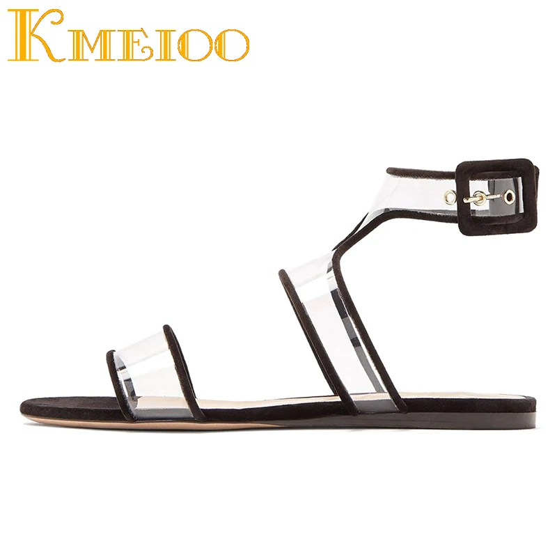 Kmeioo Fashion Women Shoes Clear Perspex Sandals Ankle Strap Transparent Flats Dress Shoes
Kmeioo Fashion Women Shoes Clear Perspex Sandals Ankle Strap Transparent Flats Dress Shoes
