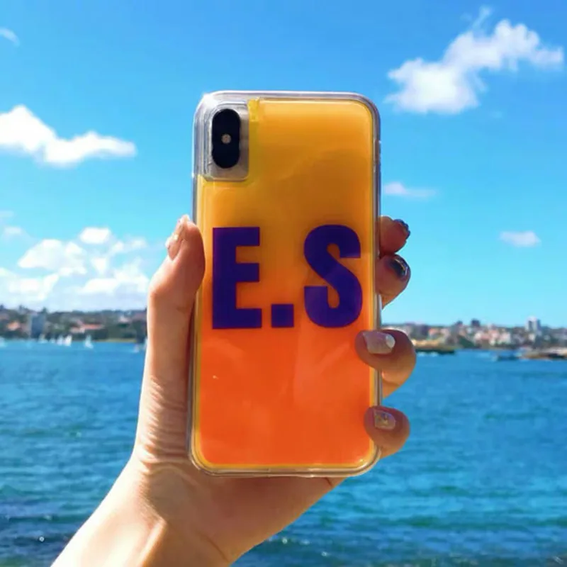Летний яркий жидкий зыбучий песок для Iphone 6 7 8 Plus X Xs XR Max Чехол мобильного телефона
