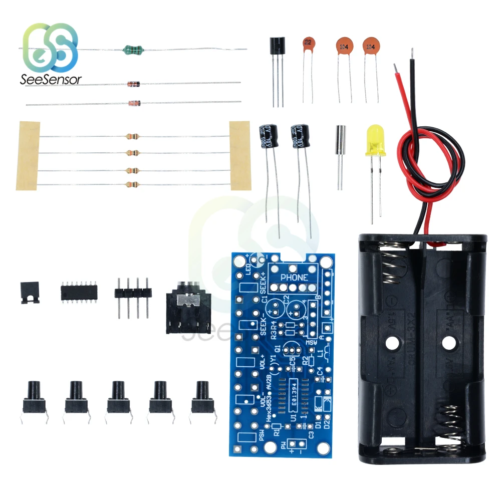 Wireless Stereo FM Radio Receiver Module PCB FM DIY Electronic Kits 76MHz-108MHz DC 1.8V-3.6V DIY Kits
Wireless Stereo FM Radio Receiver Module PCB FM DIY Electronic Kits 76MHz-108MHz DC 1.8V-3.6V DIY Kits